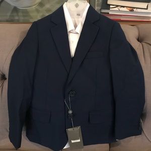 Blue S6 3 pc suit, shirt, tie, & pocket square